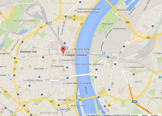 Where is Cologne Cathedral on Map of Cologne