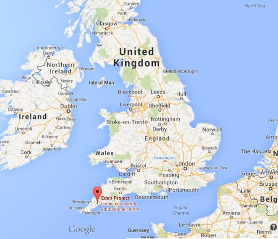Where is Eden Project on map of UK