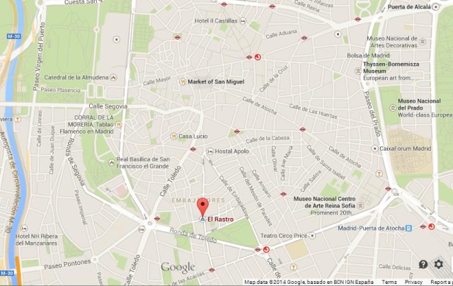 Where is El Rastro on Map of Madrid