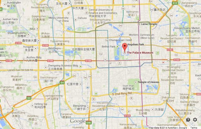 Where is Forbidden City on Map of Beijing