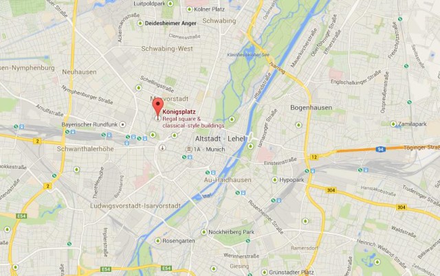 Where is Konigsplatz on Map of Munich