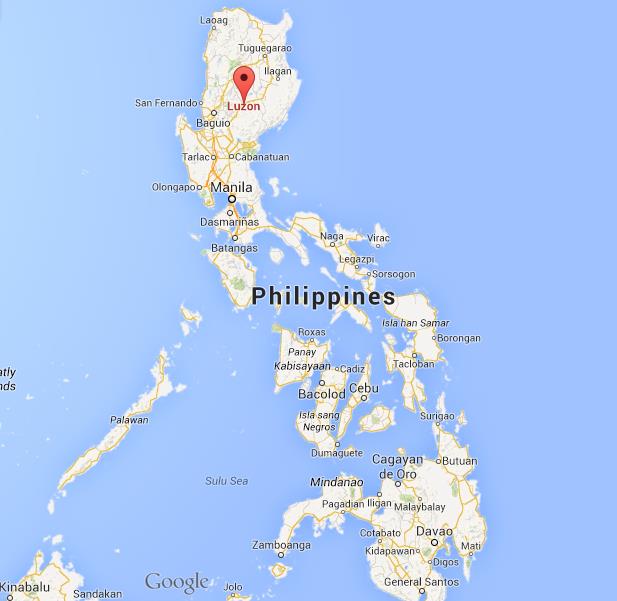 Luzon Island on map of Philippines