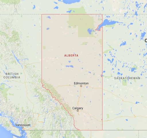 Map of Alberta Canada