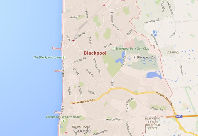 Map of Blackpool England