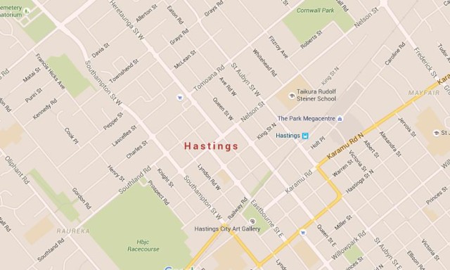 Map of Hastings New Zealand