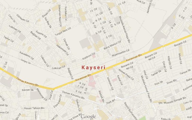 Map of Kayseri Turkey