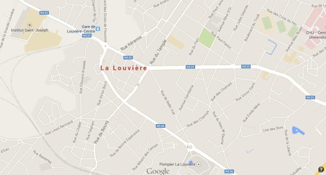 Map of La Louviere Belgium