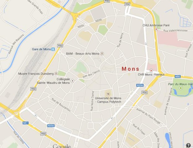 Map of Mons Belgium