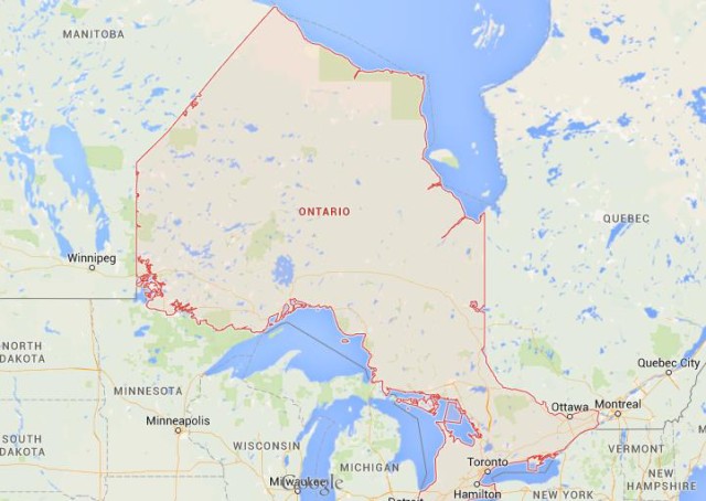 Map of Ontario Canada
