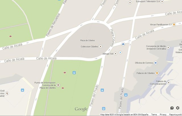 Map of Plaza Cibeles Madrid