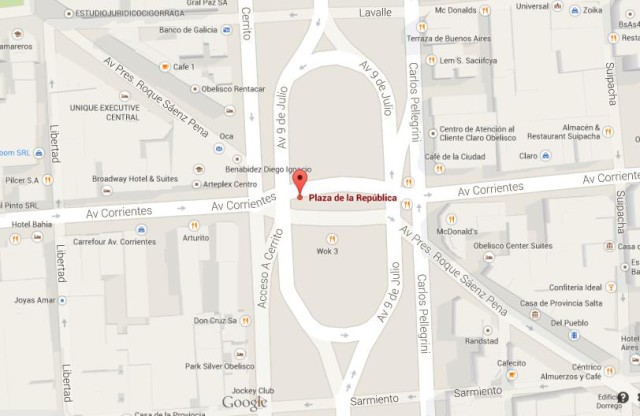 Map of Plaza de la Republica BA