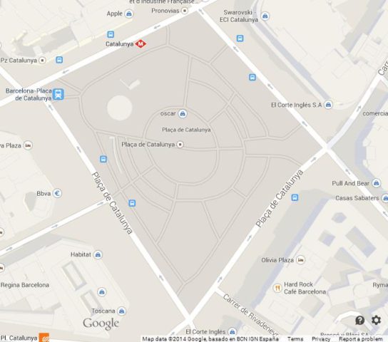Map of Plaça de Catalunya Barcelona