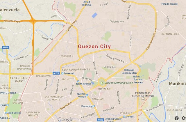Map of Quezon City Philippines