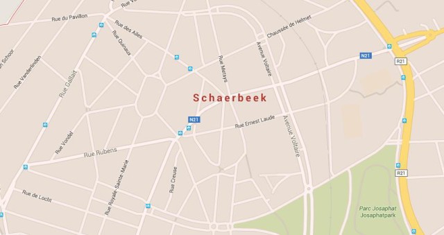 Map of Schaerbeek Brussels