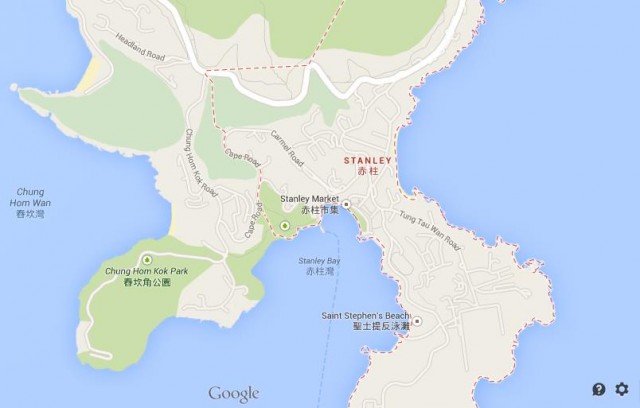 Map of Stanley Hong Kong