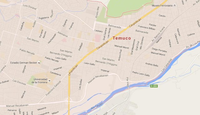 Map of Temuco Chile