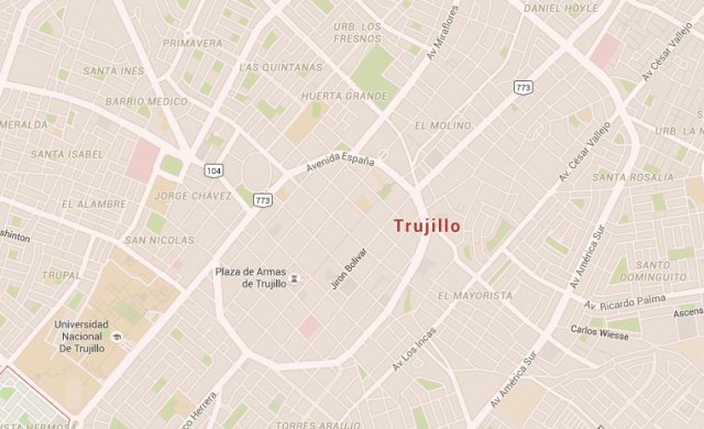 Map of Trujillo Peru