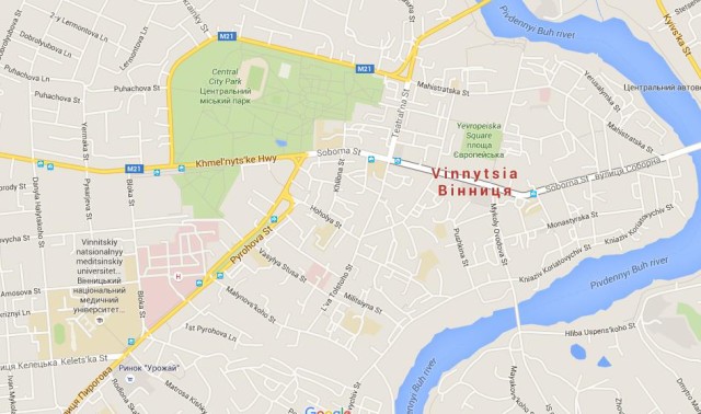 Map of Vinnytsia Ukraine