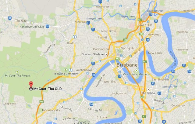 location Mount Coot Tha on Map of Brisbane