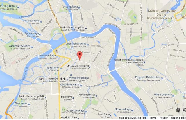 Where is Nevsky Prospekt on Map of St Petersburg