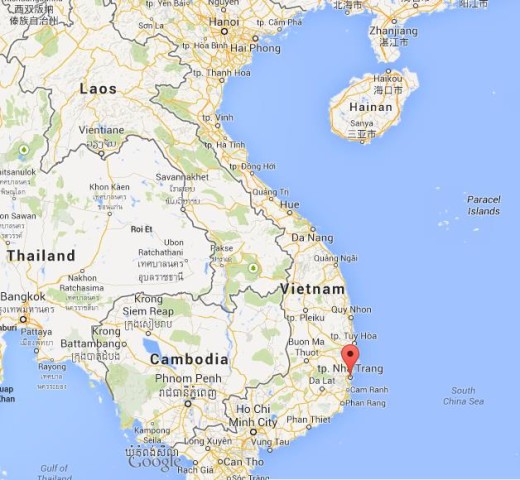 location Nha Trang on map of Vietnam
