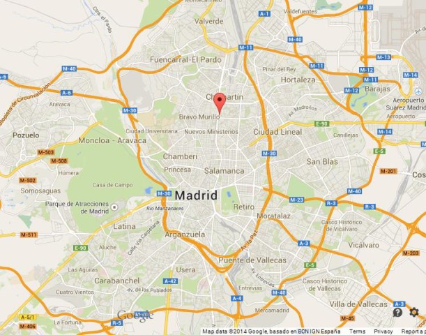 Where is Paseo de la Castellana on Map of Madrid
