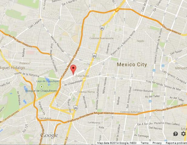 Where is Paseo de la Reforma on Map of Mexico City
