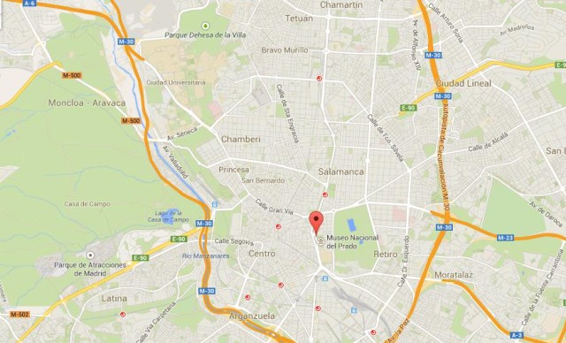 Where is Paseo del Prado on Map of Madrid