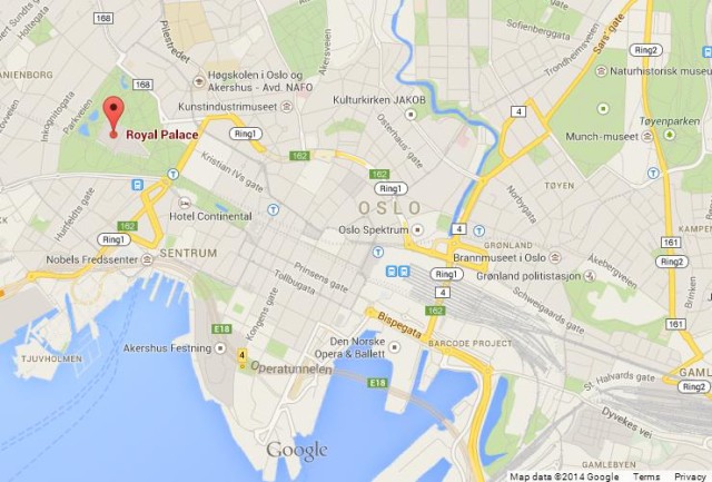 Where is Royal Palace on Map of Oslo
