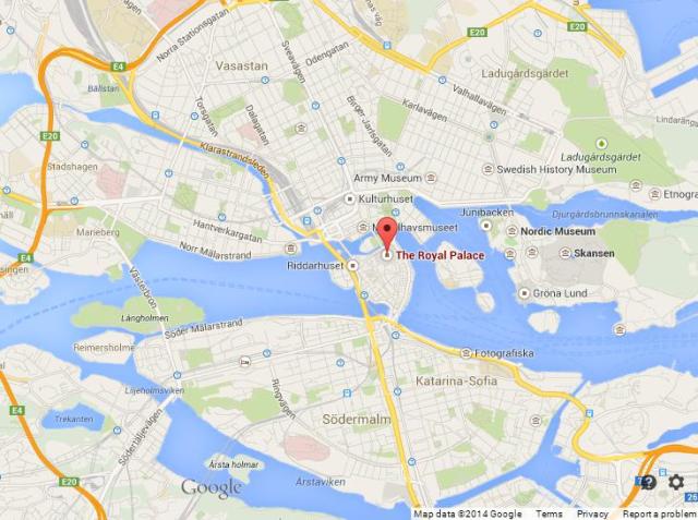 Where is Royal Palace on Map of Stockholm