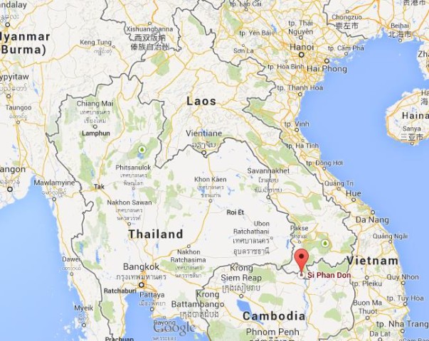 location Si Phan Don on map of Laos