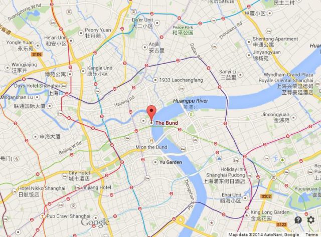 Where is The Bund on Map of Shanghai