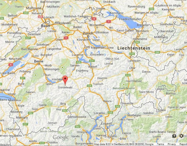 location The Eiger on Map of Switzerland