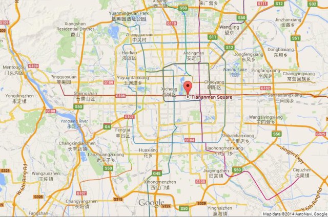 Where is Tiananmen Square on Map of Beijing
