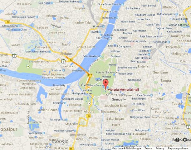 Where is Victoria Memorial on Map of Kolkata