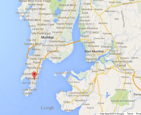 Where is Victoria Terminus on Map of Mumbai