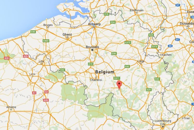 location Ardennes on map Belgium