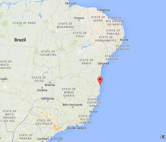 location Arraial d'Ajuda on map Brazil