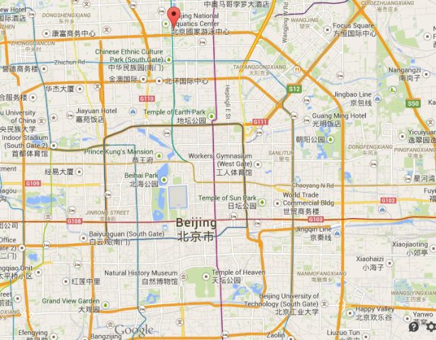 location Beijing National Stadium on map