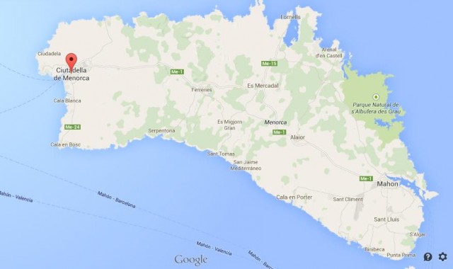 location Ciutadella  map Menorca