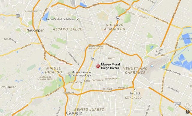 location Diego Rivera Museum on map Mexico City