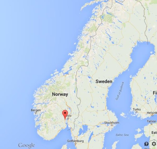 location Drammen on map of Norway