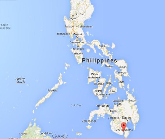 location General Santos on map Philippines
