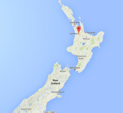 location Hamilton on map New Zealand