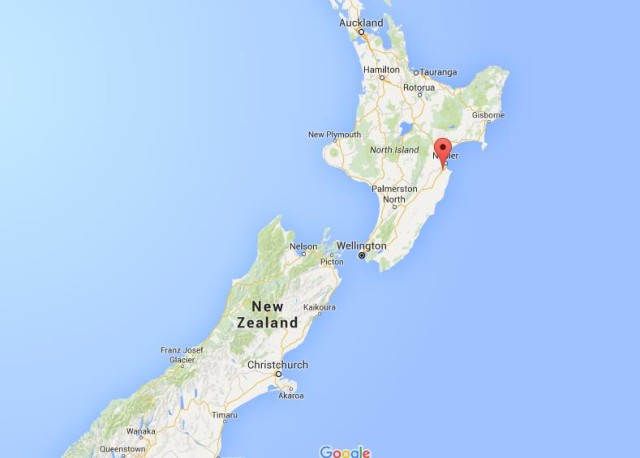 location Hastings on map New Zealand