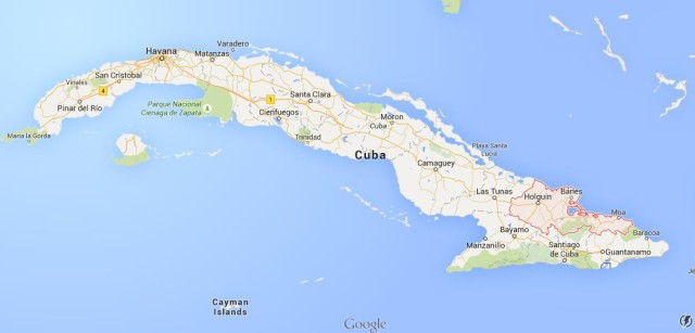 location Holguin on map Cuba