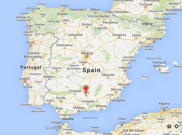 location Jaen on map Spain