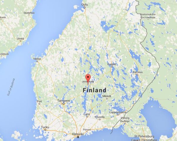 Location Jyvaskyla on map Finland