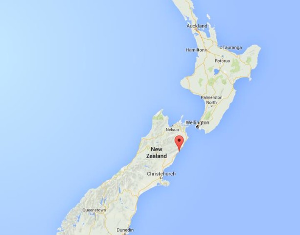 location Kaikoura on map New Zealand