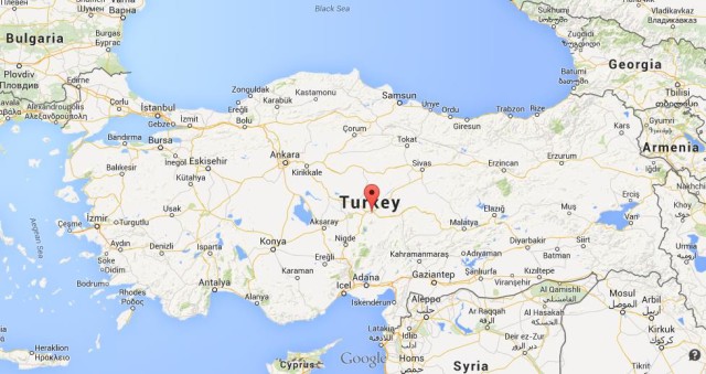 location Kayseri on map Turkey